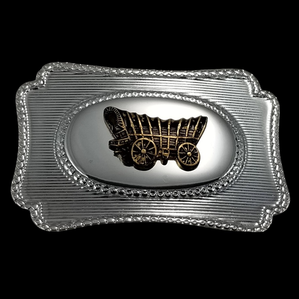 Belt Buckle Covered Wagon Western Pioneer | Old West Cowboy Buckle |Oregon Trail